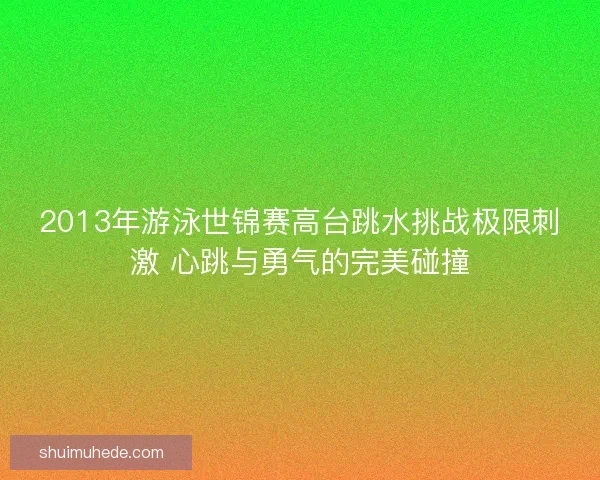 2013年游泳世锦赛高台跳水挑战极限刺激 心跳与勇气的完美碰撞