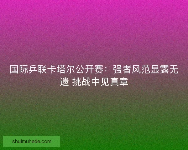 国际乒联卡塔尔公开赛：强者风范显露无遗 挑战中见真章