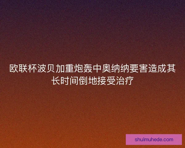 欧联杯波贝加重炮轰中奥纳纳要害造成其长时间倒地接受治疗