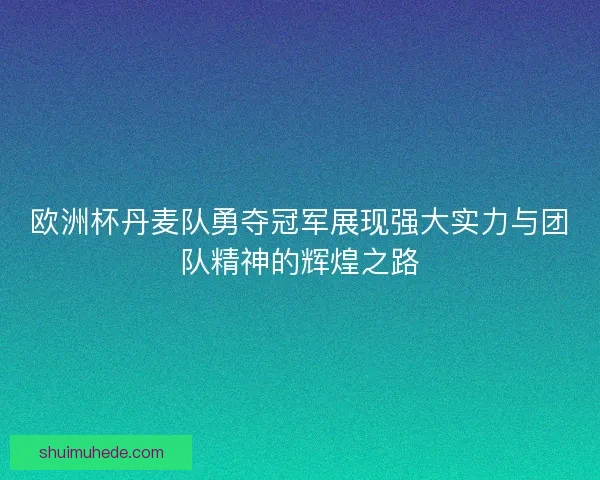 欧洲杯丹麦队勇夺冠军展现强大实力与团队精神的辉煌之路 欧洲杯丹麦队勇夺冠军展现强大实力与团队精神的辉煌之路